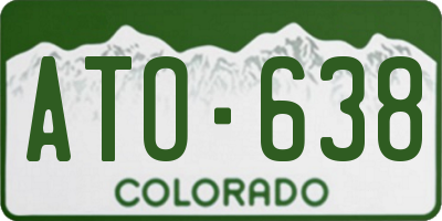 CO license plate ATO638