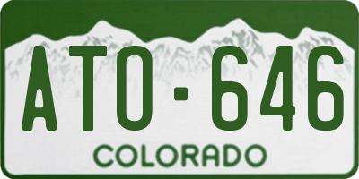 CO license plate ATO646