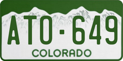 CO license plate ATO649
