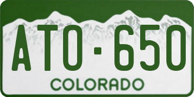 CO license plate ATO650
