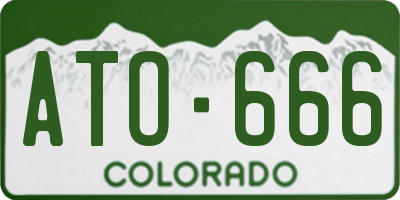 CO license plate ATO666