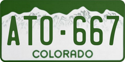 CO license plate ATO667