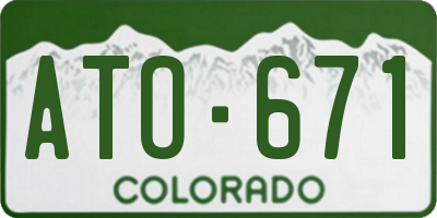 CO license plate ATO671