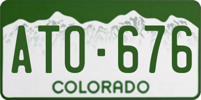 CO license plate ATO676