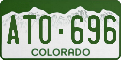 CO license plate ATO696