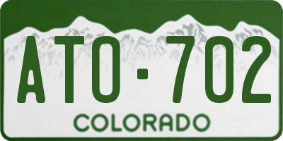 CO license plate ATO702