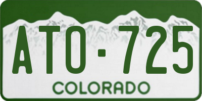 CO license plate ATO725