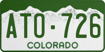 CO license plate ATO726