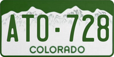 CO license plate ATO728