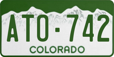 CO license plate ATO742