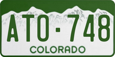 CO license plate ATO748