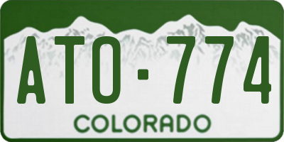 CO license plate ATO774