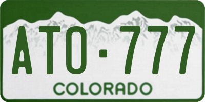 CO license plate ATO777