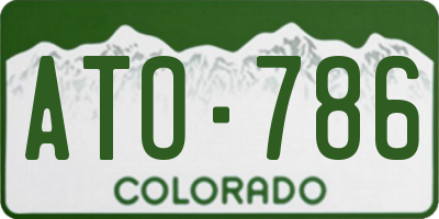 CO license plate ATO786