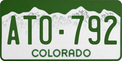 CO license plate ATO792