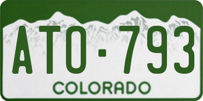 CO license plate ATO793