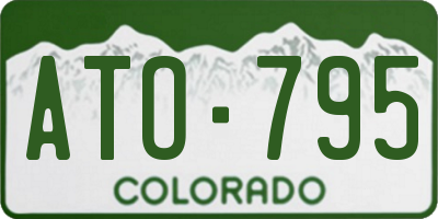 CO license plate ATO795