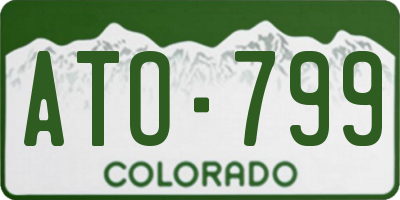 CO license plate ATO799