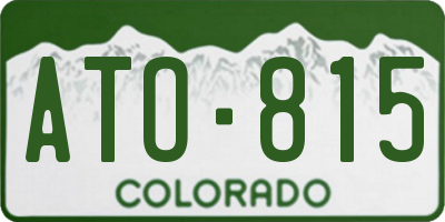 CO license plate ATO815