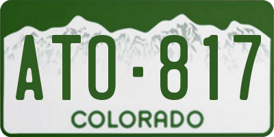 CO license plate ATO817