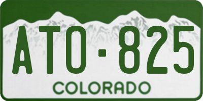 CO license plate ATO825