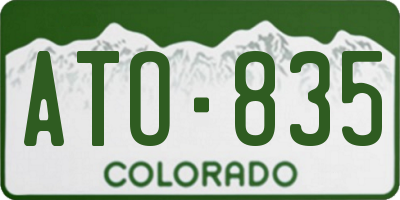CO license plate ATO835