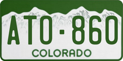 CO license plate ATO860
