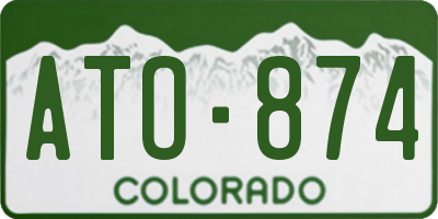 CO license plate ATO874