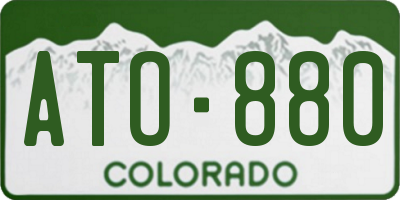 CO license plate ATO880