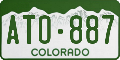 CO license plate ATO887
