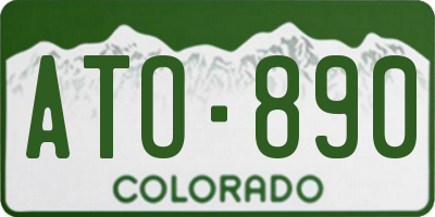 CO license plate ATO890