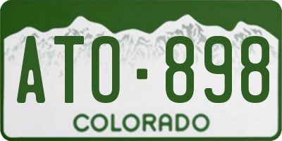 CO license plate ATO898