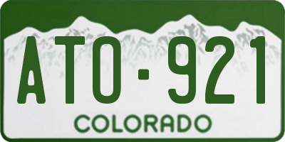 CO license plate ATO921