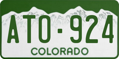 CO license plate ATO924