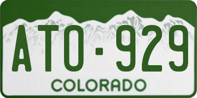 CO license plate ATO929
