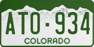 CO license plate ATO934