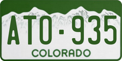 CO license plate ATO935