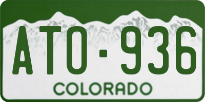 CO license plate ATO936