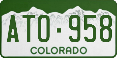 CO license plate ATO958