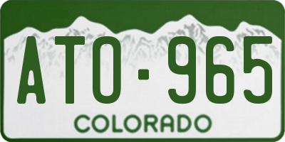 CO license plate ATO965