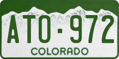 CO license plate ATO972