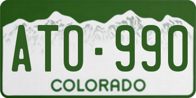 CO license plate ATO990
