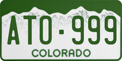 CO license plate ATO999