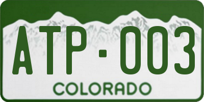 CO license plate ATP003