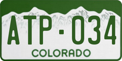 CO license plate ATP034