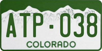 CO license plate ATP038