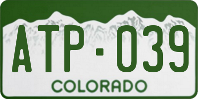 CO license plate ATP039