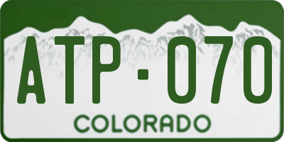 CO license plate ATP070