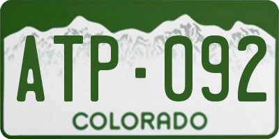 CO license plate ATP092