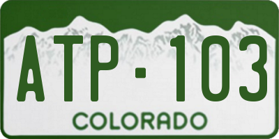 CO license plate ATP103